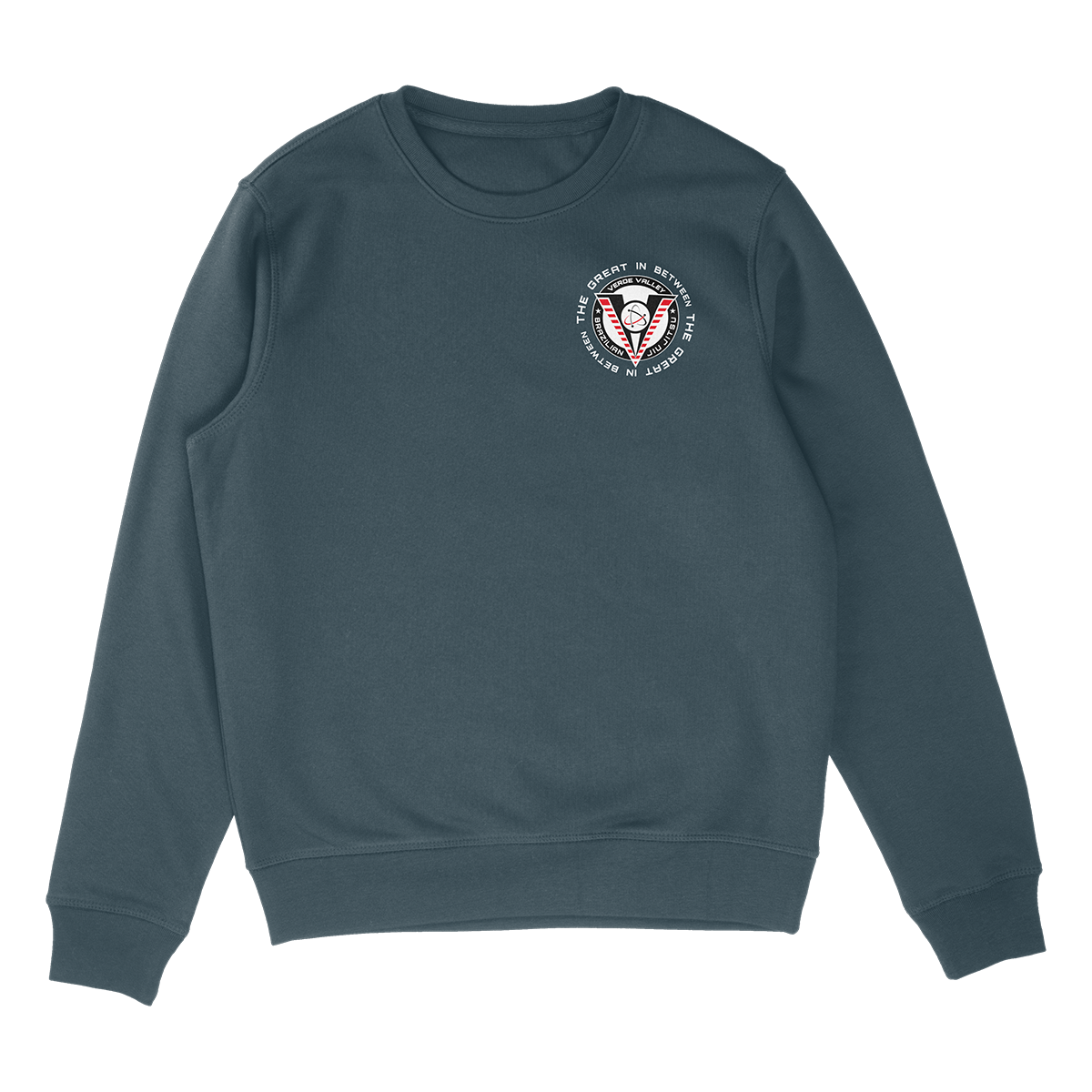 TGIB VVBJJ Unisex Crew Neck Sweatshirt Deep Steel Blue